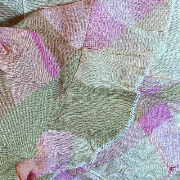 FP Intimately Free People Adella Mini Slip Dress Sz Large Pink Plaid  Ruffle $98 - Picture 11 of 16